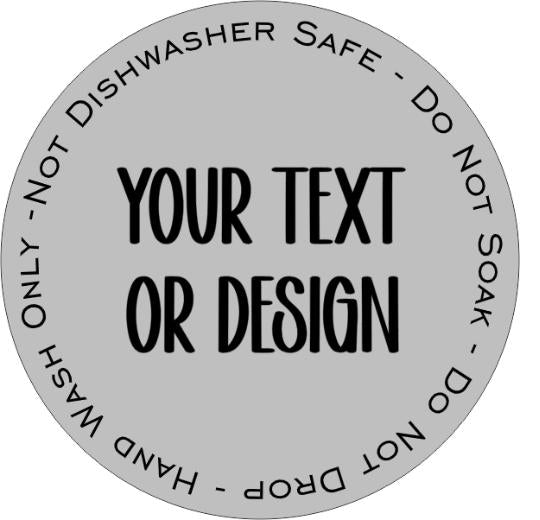 Two toned circle care tags Silver/Black SET of 20