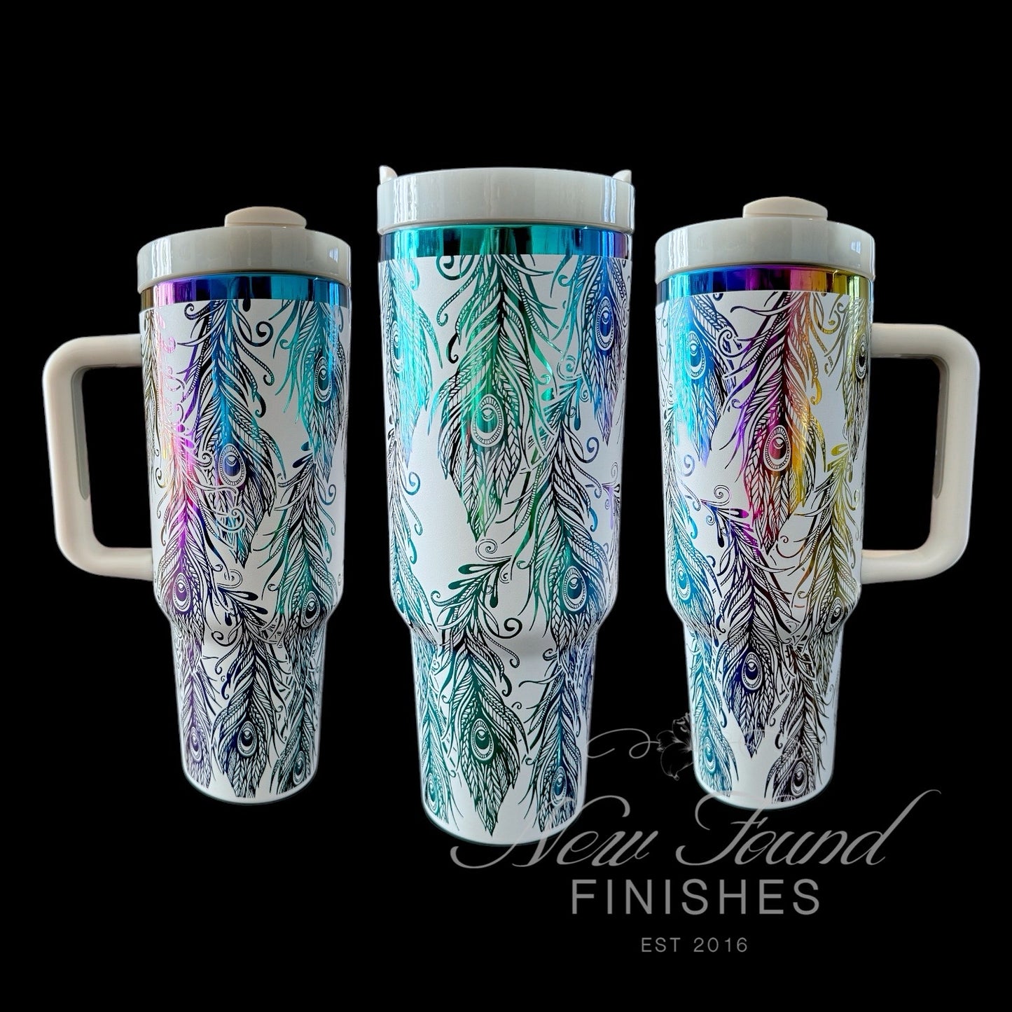 Peacock feather design 40oz