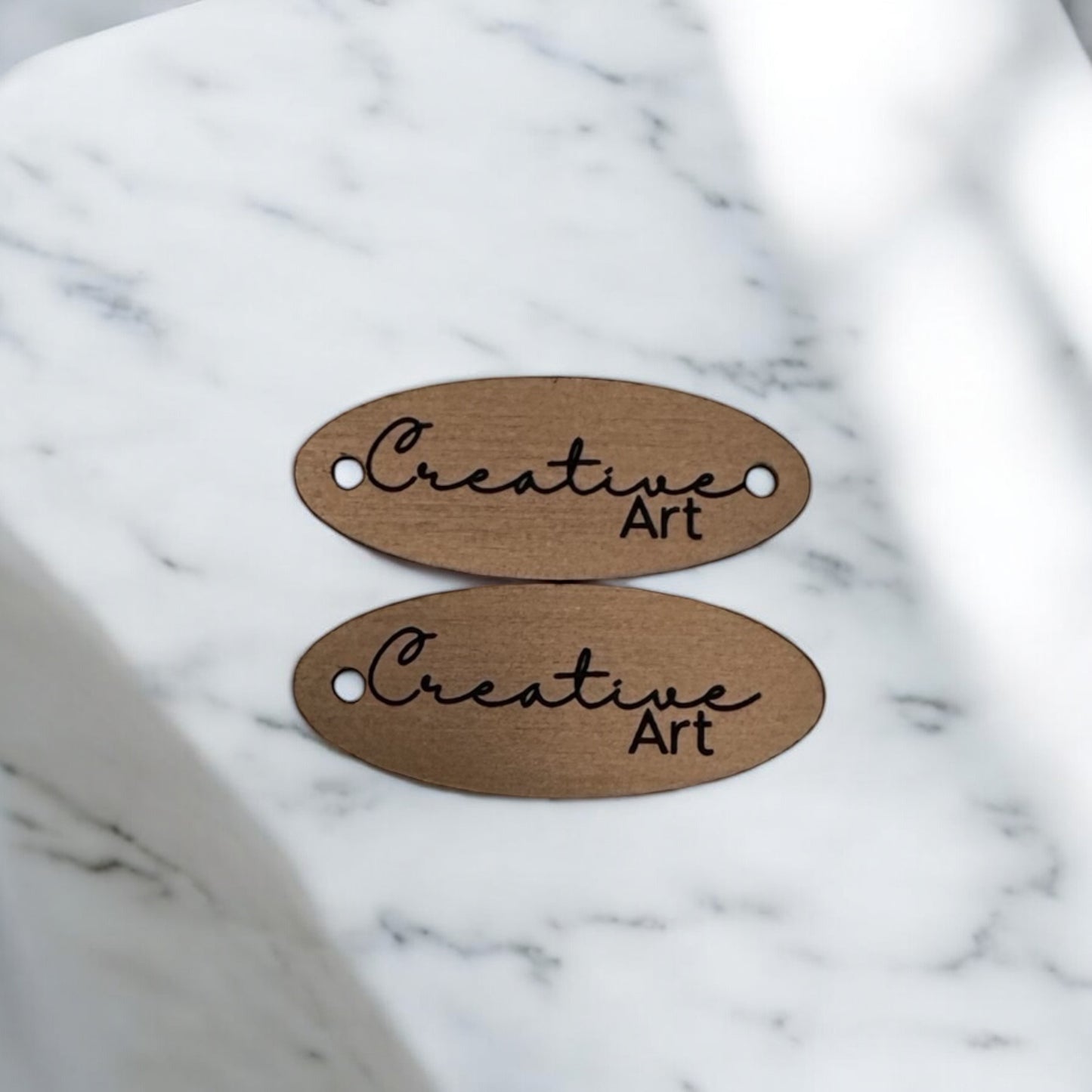 Two toned oval tags with hole/s Bronze/Black SET of 20