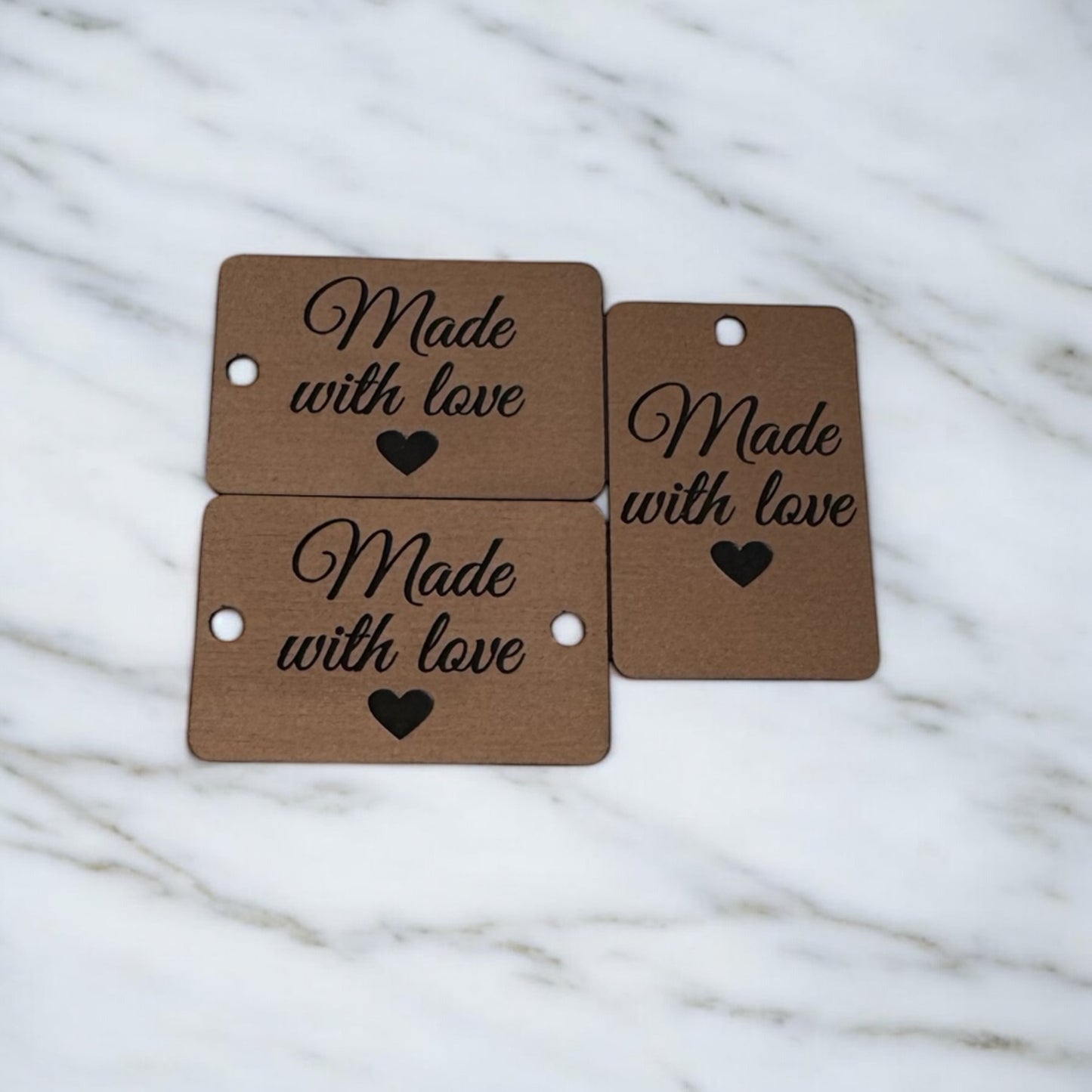 Two toned chunky rectangle tags with hole/s Bronze/Black SET of 20
