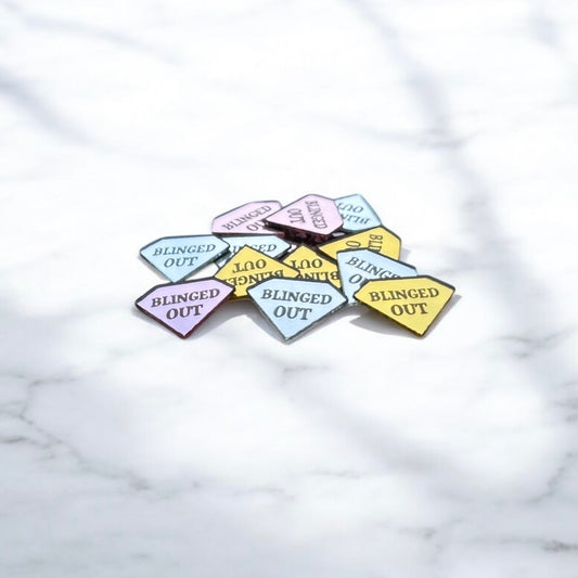 SMALL Ultra Thin mirror acrylic gem shaped tags for tumbler bottoms SET OF 20