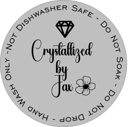 Two toned circle care tags Silver/Black SET of 20