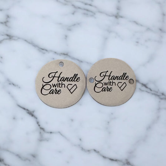 Two toned circle tags with hole/s Silver/Black SET of 20