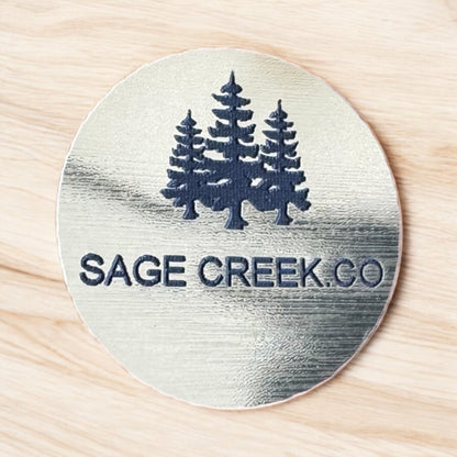 SMALL Two toned circle tag Silver/Black SET of 20