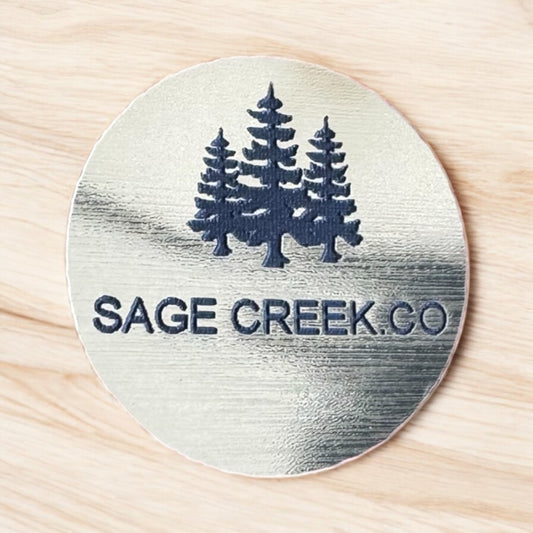 SMALL Two toned circle tag Silver/Black SET of 20