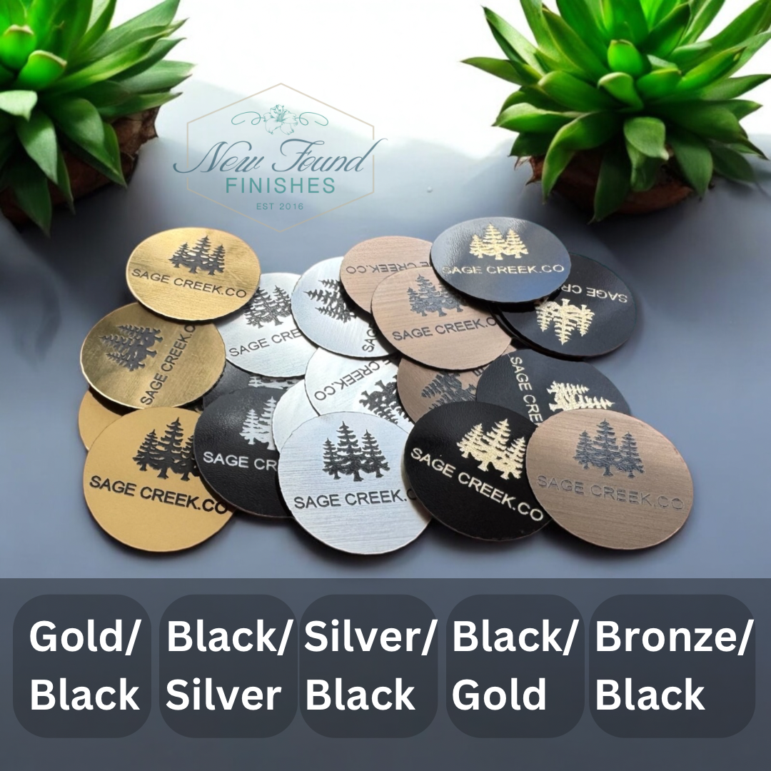 SMALL Two toned circle tag Black/Gold SET OF 20