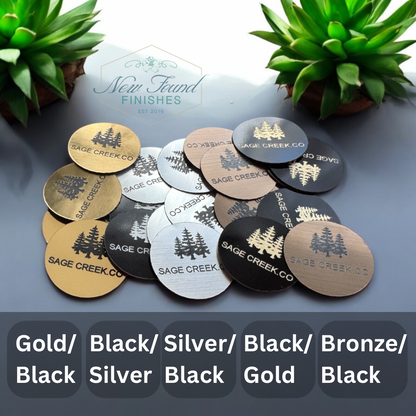 SMALL Two toned circle tag Black/Gold SET OF 20