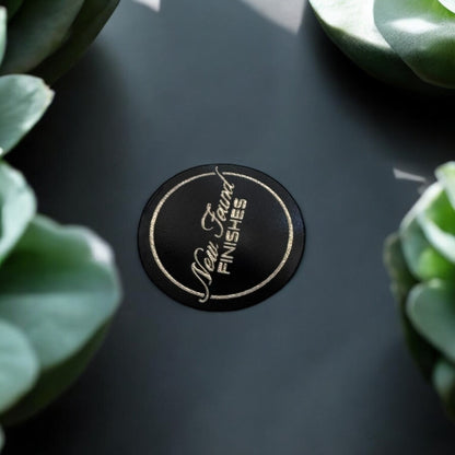 SMALL Two toned circle tag Black/Gold SET OF 20