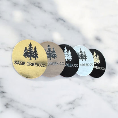 SMALL Two toned circle tag Silver/Black SET of 20