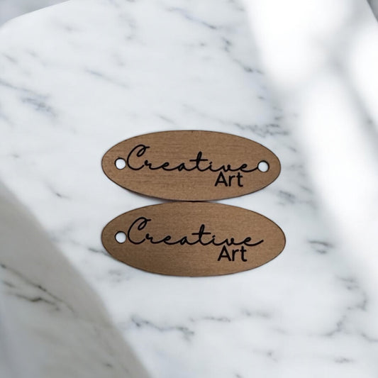 Two toned oval tags with hole/s Bronze/Black SET of 20