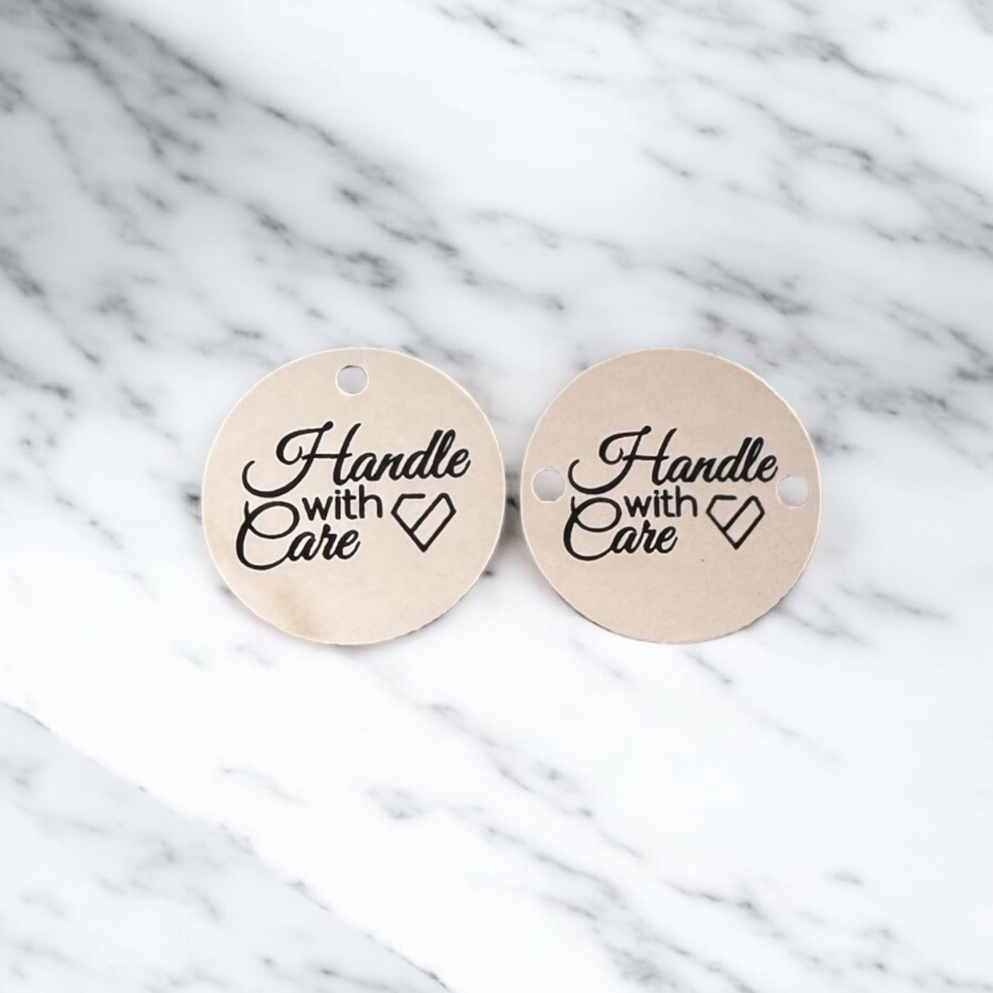 Two toned circle tags with hole/s Chrome/Black SET of 20