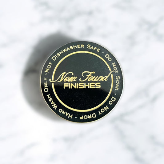 Two toned circle care tags black/gold SET of 20