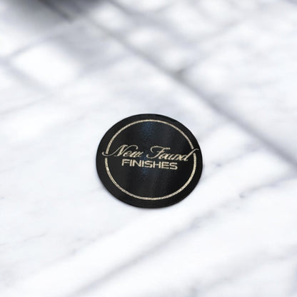 SMALL Two toned circle tag Black/Gold SET OF 20