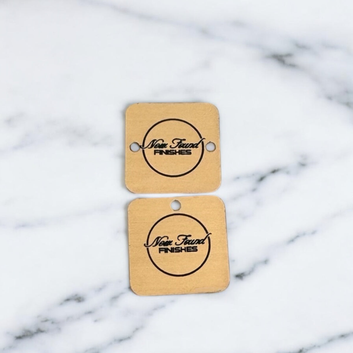 Name Tag Rounded Square Two toned rounded square tags with hole/s Gold/Black SET of 20 ...