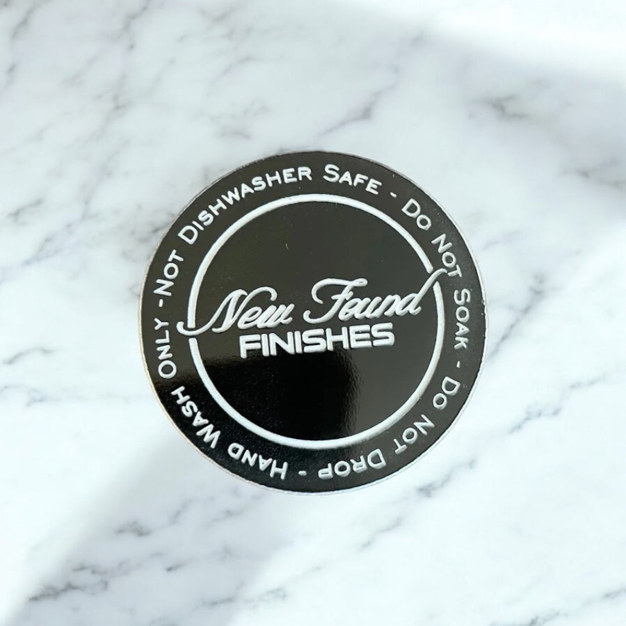 Two toned circle care tags Black/Silver SET of 20