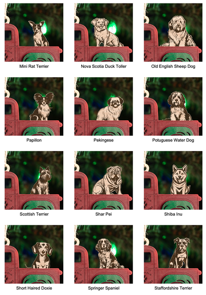 Dog in truckbed multi layer DIY ornament