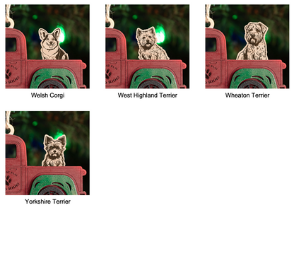Dog in truckbed multi layer DIY ornament