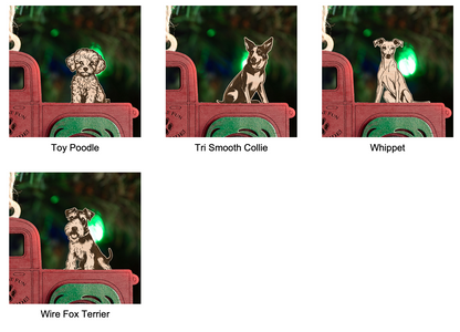 Dog in truckbed multi layer DIY ornament