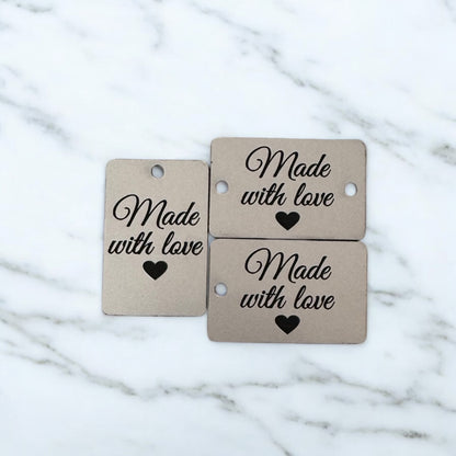 Two toned chunky rectangle tags with hole/s Silver/Black SET of 20