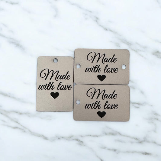 Two toned chunky rectangle tags with hole/s Silver/Black SET of 20