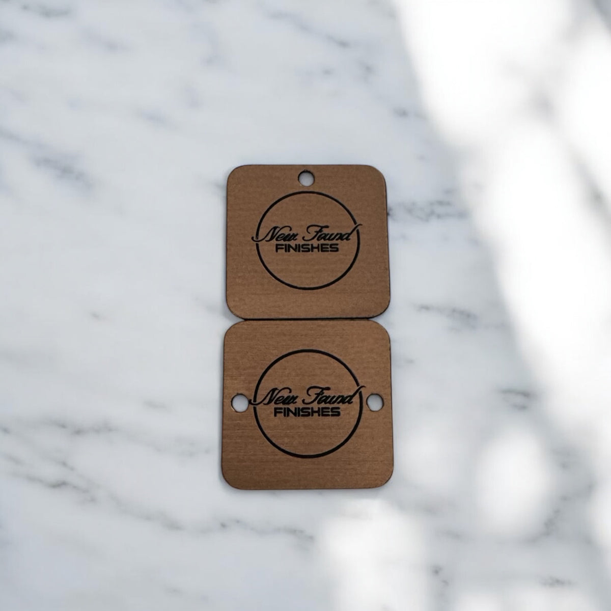 Name Tag Rounded Square Two toned rounded square tags with hole/s Bronze/Black SET of 20 ...
