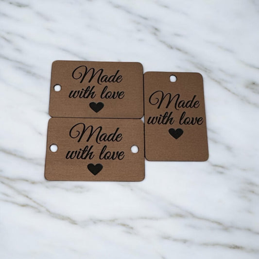 Two toned chunky rectangle tags with hole/s Bronze/Black SET of 20