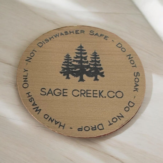 Two toned circle care tags Bronze/Black SET of 20