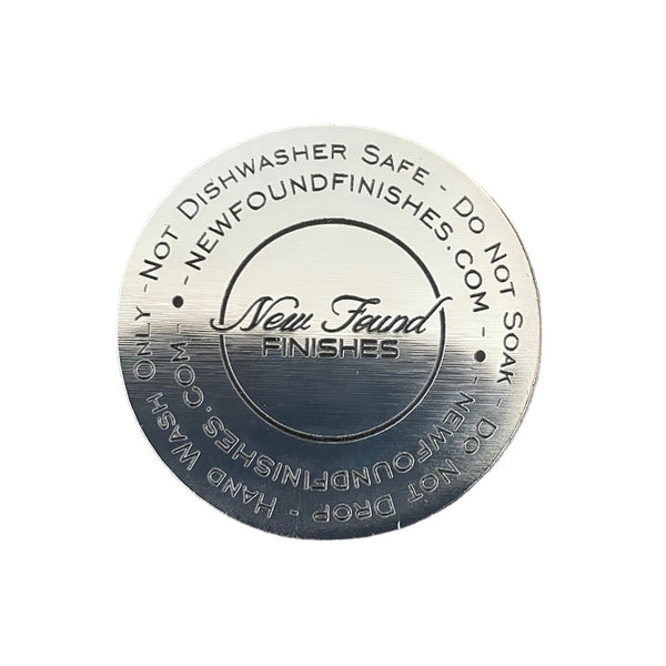 Website Two toned, adhesive 2" Thin circle with tumbler care instruction tags for tumbler bottoms