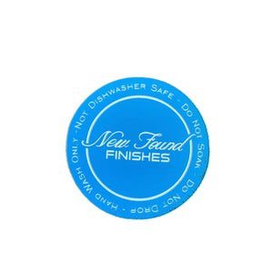 (Two toned, adhesive 1.5” Paper Thin circle with tumbler care instruction tags for tumbler bottoms