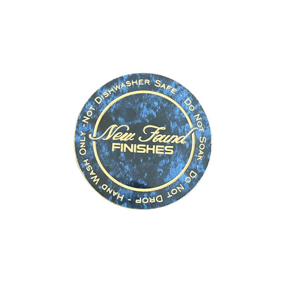 Two toned, adhesive 1.5” Thin circle with tumbler care instruction tags for tumbler bottoms