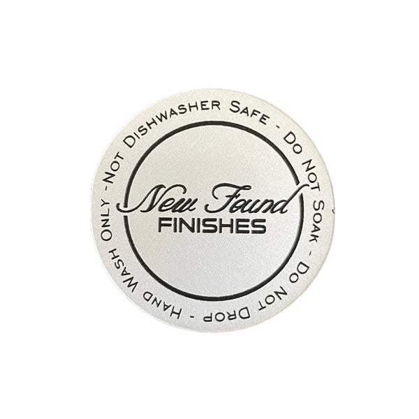 (Two toned, adhesive 1.5” Paper Thin circle with tumbler care instruction tags for tumbler bottoms