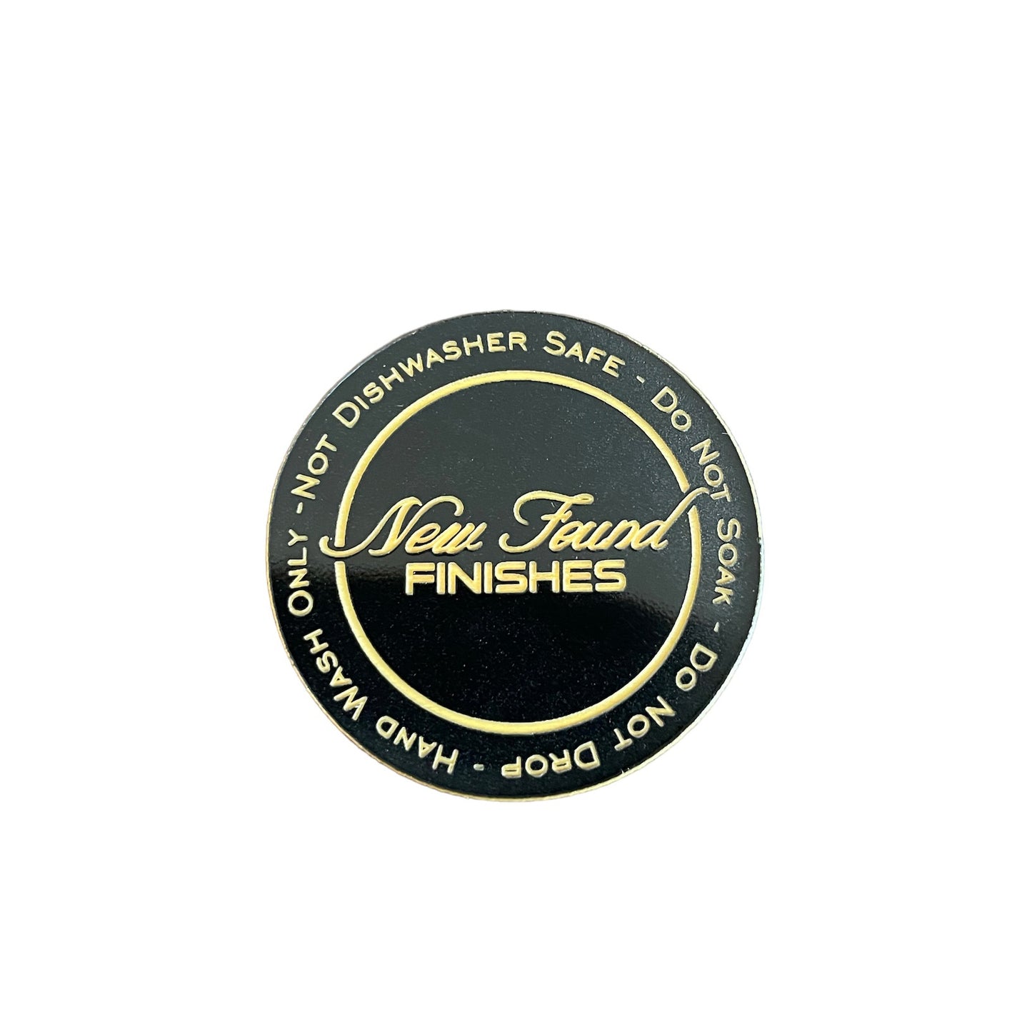 Two toned circle care tags black/gold SET of 20