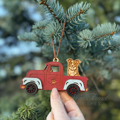 Dog in truckbed multi layer DIY ornament