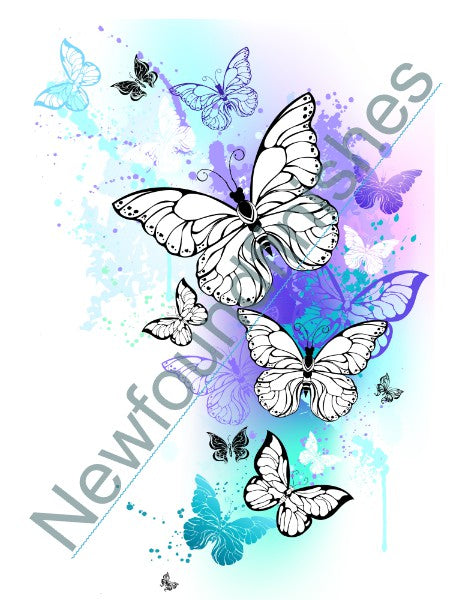 butterflies with watercolor