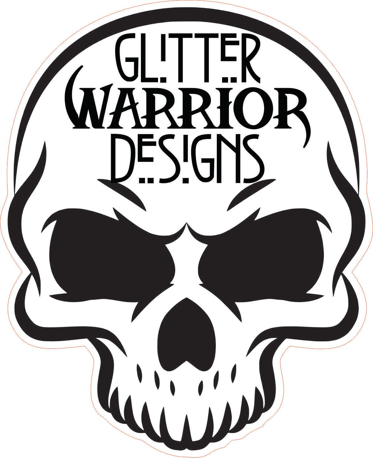 Upsized 1” Thin Skull with logo tags for tumbler bottoms