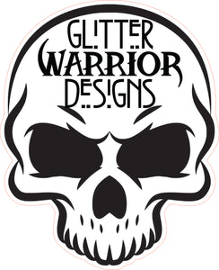 Upsized 1” Thin Skull with logo tags for tumbler bottoms