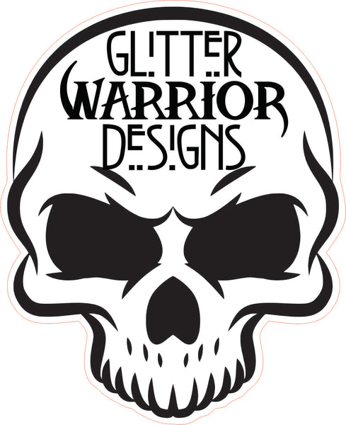 Upsized 1” Thin Skull with logo tags for tumbler bottoms