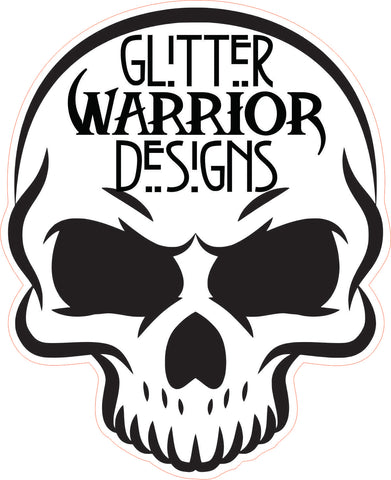 Upsized 1” Thin Skull with logo tags for tumbler bottoms