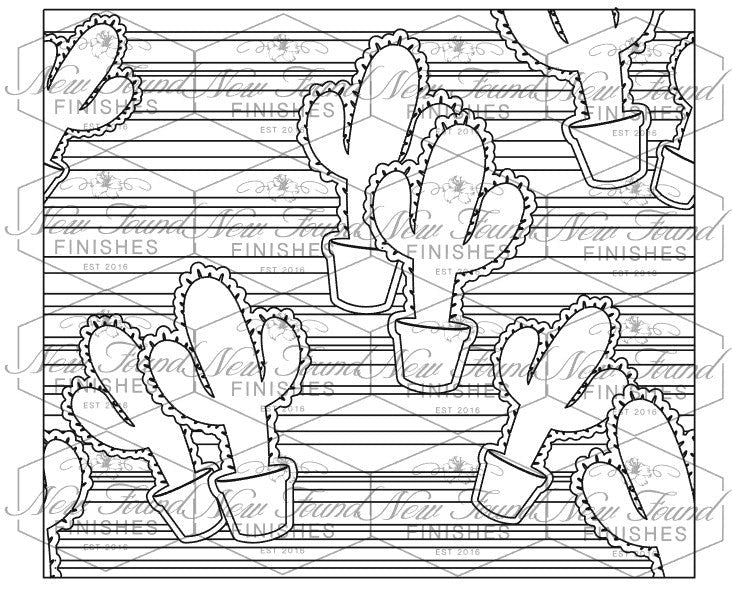 cactus serape Template 20 OZ Skinny SVG