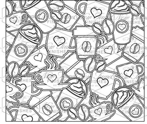 Coffee and beans Template 20 OZ Skinny SVG