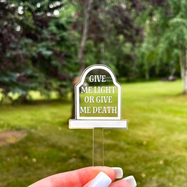 Funny tombstone plant stakes medium sized