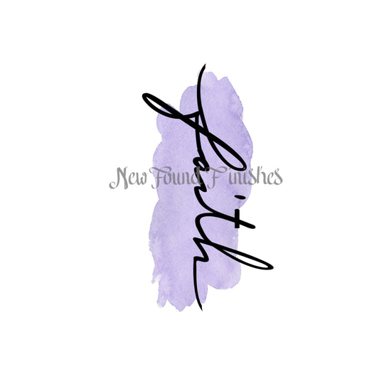 Faith purple watercolor