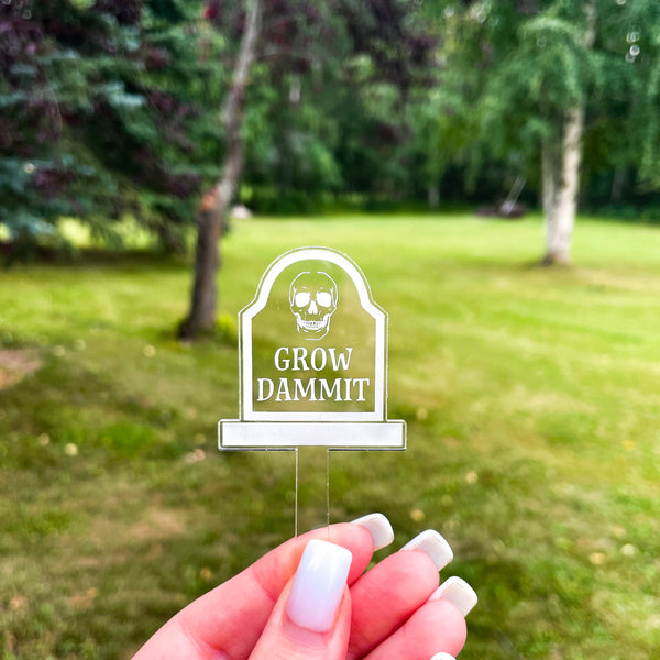 Funny tombstone plant stakes medium sized