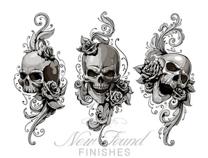 Skulls with flourish