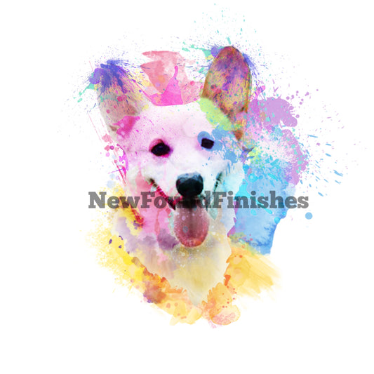 Watercolor white retriever