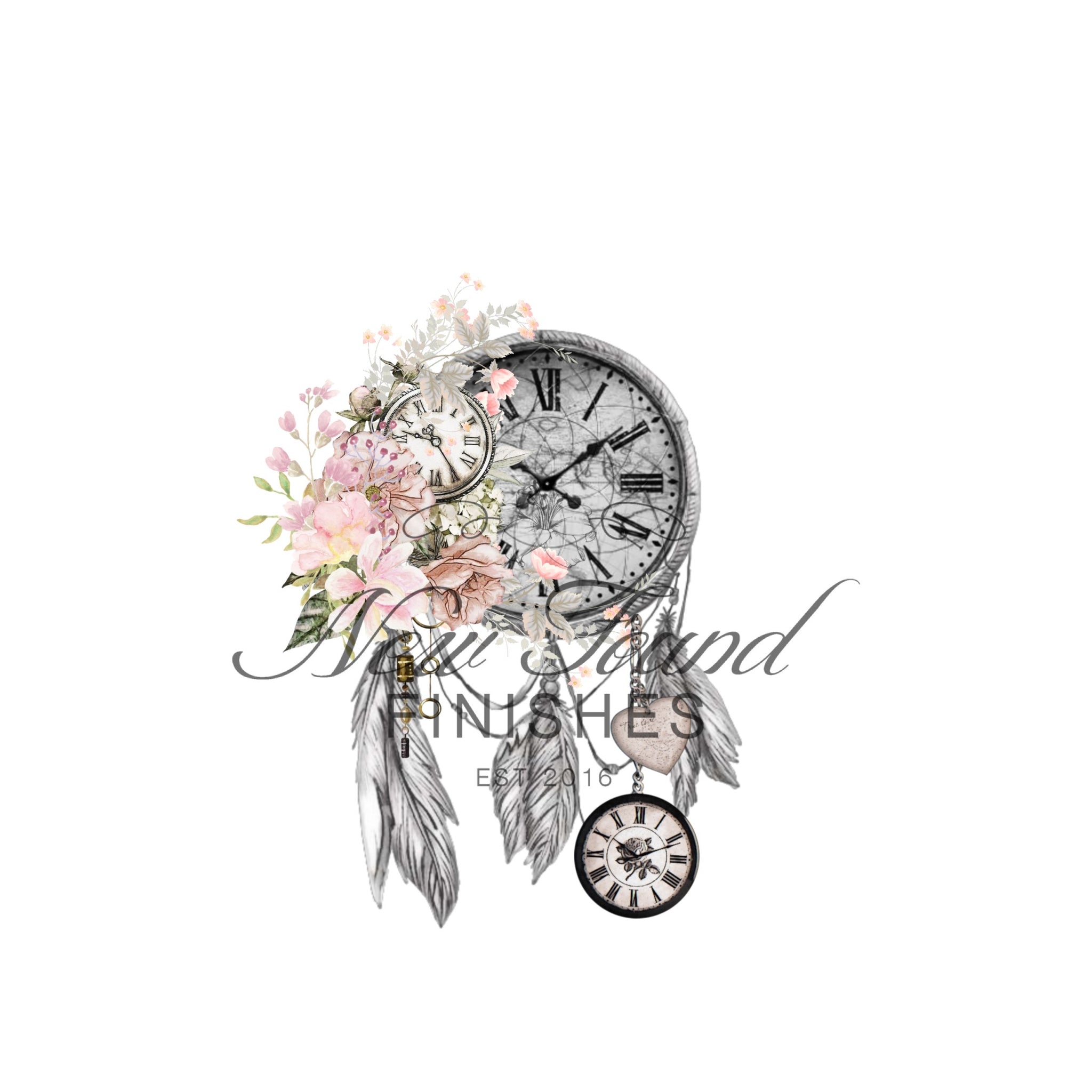 Pocket watch and feathers