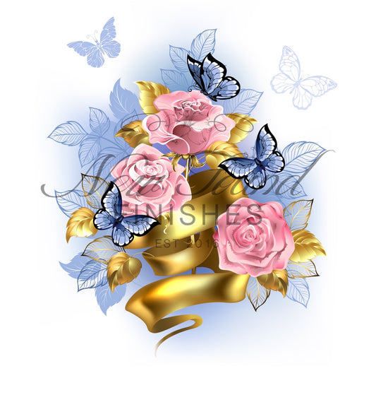 Roses and butterflies