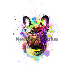 Watercolor French bulldog