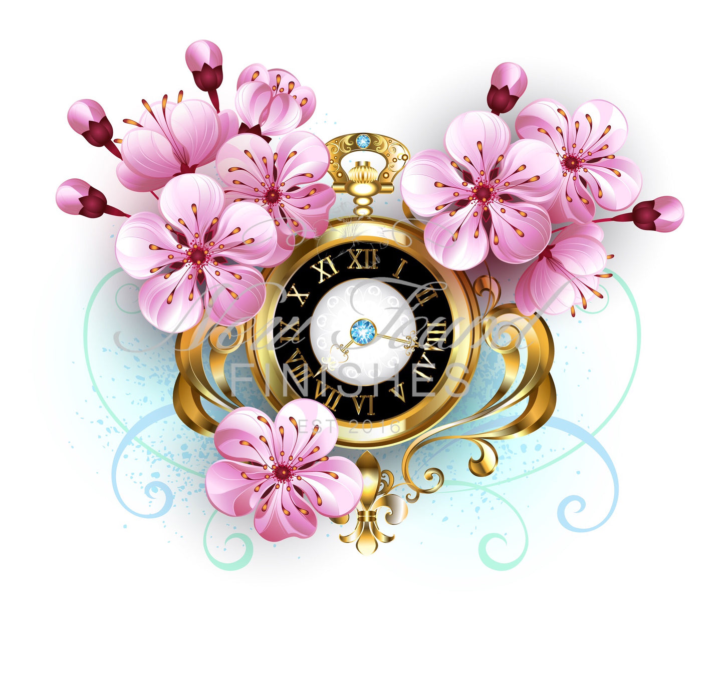 Flowers and watch