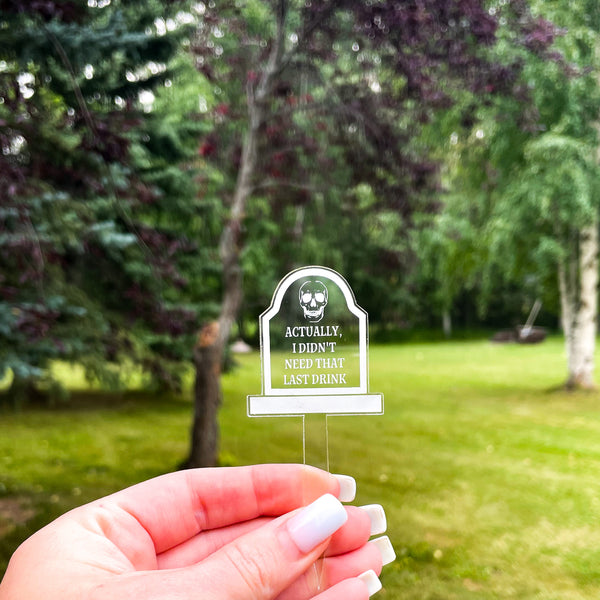 Funny tombstone plant stakes medium sized